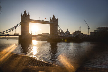 London tower bridge in the morning sunshine