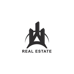 real estate logo design with letter A