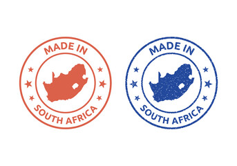 made in South Africa labels set, product stamp of the Republic of South Africa