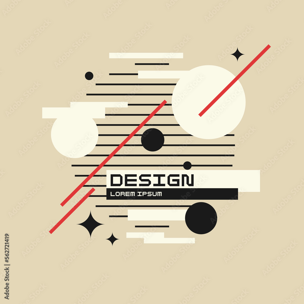 Poster composition with geometric shapes. abstract background for design.