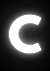 Alphabet C with Black Background 