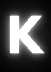 Alphabet K with Black Background 