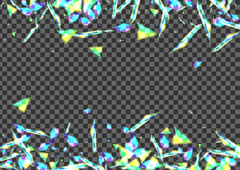 Glow Confetti Background Transparent Vector. Flare Vintage Wallpaper. Violet Sparks Template. Green Decorate. Twinkle Starlight Illustration.