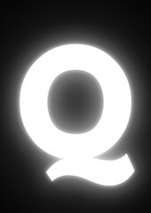 Alphabet Q with Black Background 