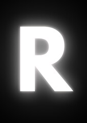 Alphabet R with Black Background 