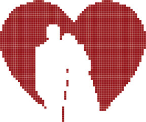 Fototapeta premium Pixel Couple in love. Valentine's Day. The holiday of all who love