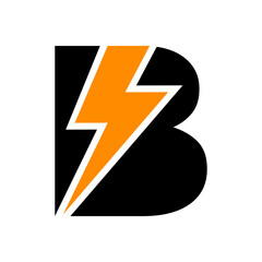 vector lightning bolt alphabet, flash initial logo alphabet vector logo template