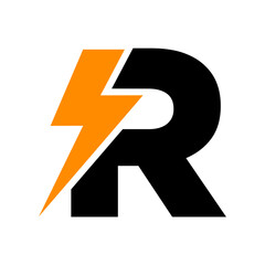 vector lightning bolt alphabet, flash initial logo alphabet vector logo template