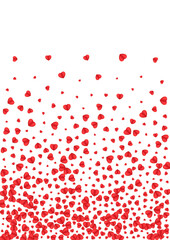 Red Confetti Background White Vector. Romance Frame Heart. Fond Mother Backdrop. Violet Heart Blank Pattern. Pink Design Texture.