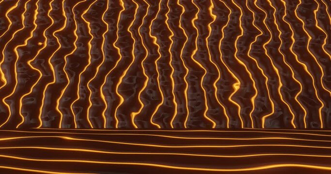3d render with energy curved glowing lines