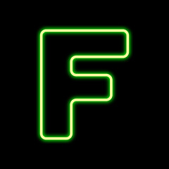 neon alphabet in trendy flat design