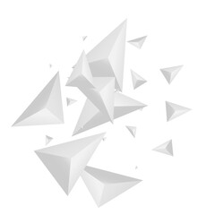 Hoar Polygon Background White Vector. Pyramid Trendy Banner. Greyscale Gradient Template. Triangle Isolated. Grizzly Element Texture.