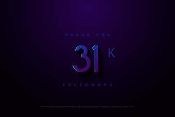 31k followers with a touch of purple light effect.