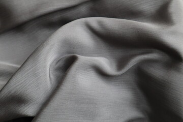 Gray silk fabric crumpled gray fabric