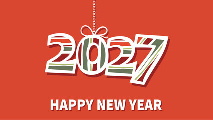 2027 Happy New Year. Minimalist design illustarion
