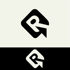 R logo, Letter R arrow logo design, Initial letter R with arrow black and white variation, logo design
R or RR Uppercase Letter Initial Logo monogram Template - Vector Illustration.
