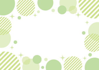 黄緑　水玉　フレーム