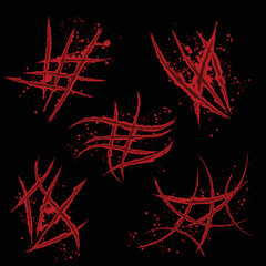 Red claw blood wounds black