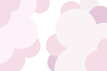 Pink vector minimal clouds. Pastel colors circles valentine background.