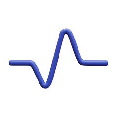 3d realistic blue pulse line for medical apps and websites. Medical healthcare concept. Heart pulse, heartbeat line, cardiogram. Vector illustration