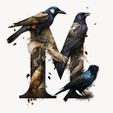 recommend clip art: A, B, C, D, E, F, G, H, I, J, K, L, M, N, O, P, Q, R, S, T, U, V, W, X, Y, Z generative ai , halloween, crow, animal, silhouette, illustration, cat, set, cartoon, bird, pumpkin, lack, bat, 