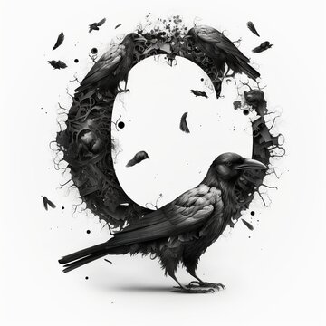 recommend clip art: A, B, C, D, E, F, G, H, I, J, K, L, M, N, O, P, Q, R, S, T, U, V, W, X, Y, Z generative ai , halloween, crow, animal, silhouette, illustration, cat, set, cartoon, bird, pumpkin, lack, bat, 