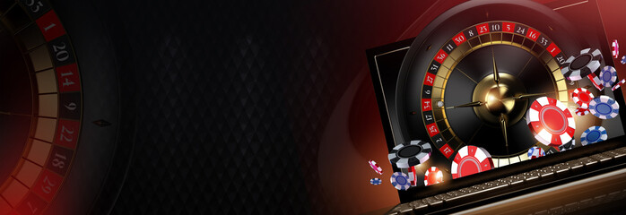 Online Casino Roulette Games Concept 3D