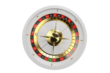 White Classic Vegas Style Roulette Wheel Illustration