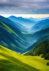 Obraz premium Generative AI,scenic view of landscape against sky during sunset