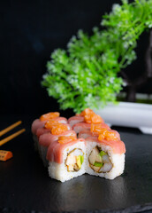 Sushi rolls Japanese food menu