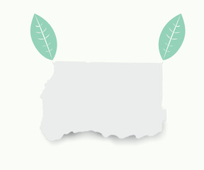 Message label paper with leaves.