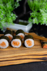 Sushi rolls Japanese food menu