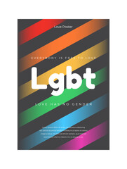 LGBT poster. Happy valentine's day cover on black background. Rainbow colors. Social media post template design. Colorful rainbow banner for lgbt community event vector illustration