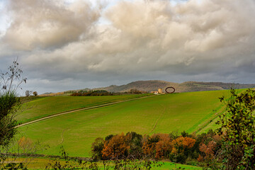 Autumn landscape in the Tuscan countryside near Montegemoli Pisa Tuscany Italy