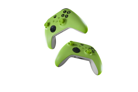 Green Xbox controller for cropping 3D illustration