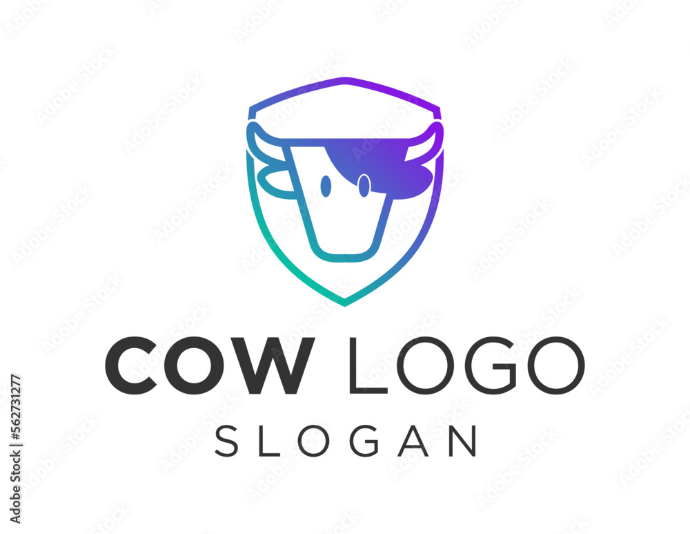 Poster logo about cow on a white background. created using the coreldraw application.