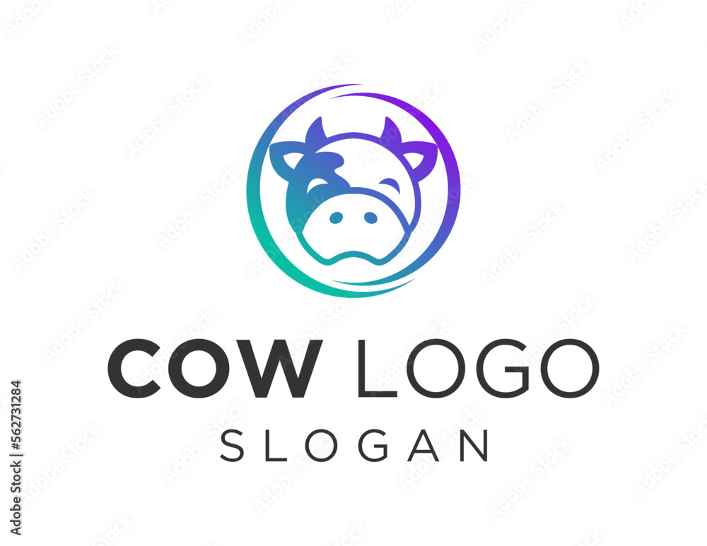 Aufkleber logo about cow on a white background. created using the coreldraw application.