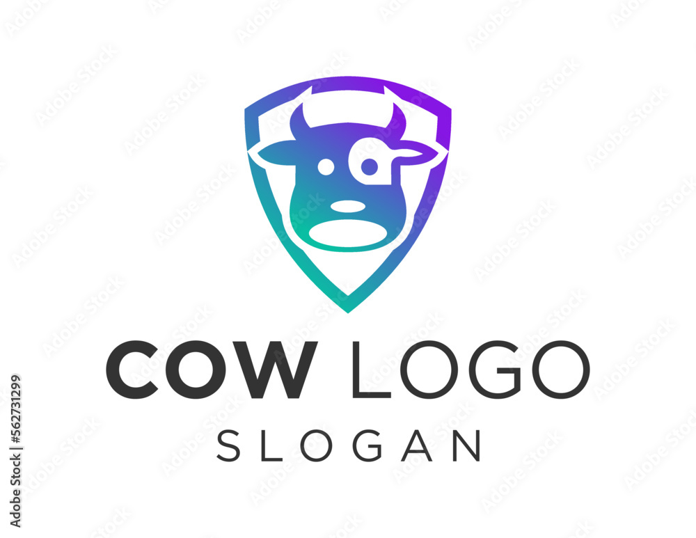 Aufkleber logo about cow on a white background. created using the coreldraw application.