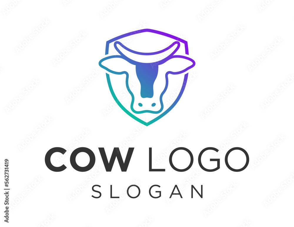 Poster logo about cow on a white background. created using the coreldraw application.