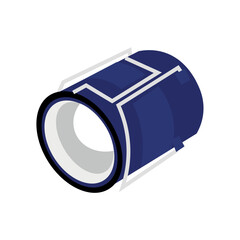 Modern flashlight on white background