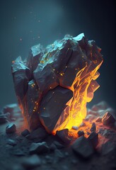 Magical ore, beautiful abstract illustration. Generative art