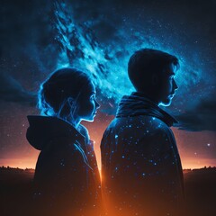 couple at night Created with Generative AI