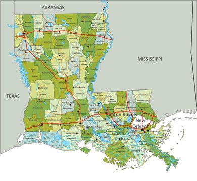 Louisiana Mississippi Map Images – Browse 883 Stock Photos