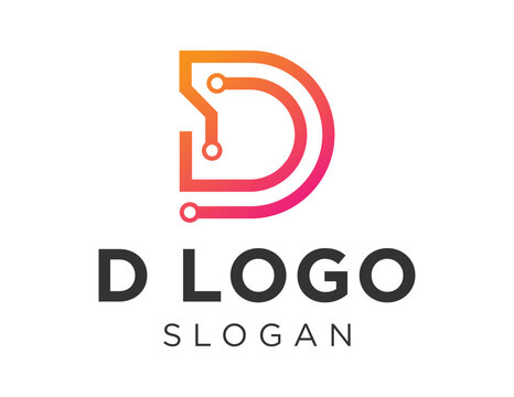 Logo about D Letter on a white background. created using the CorelDraw application.
