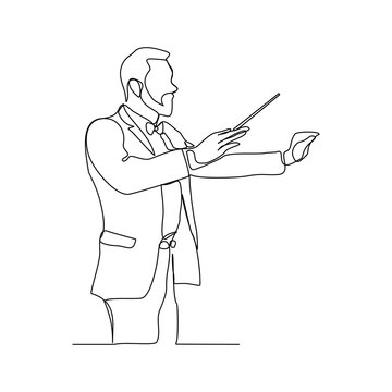 conductor in suit conducting music clip art preview