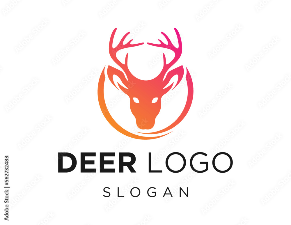 Poster logo about deer on a white background. created using the coreldraw application.