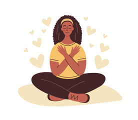 Person with healthy self-perception. Self-acceptance, self-respect, self-development.