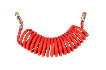 High pressure air pneumatic hose isolated on white background