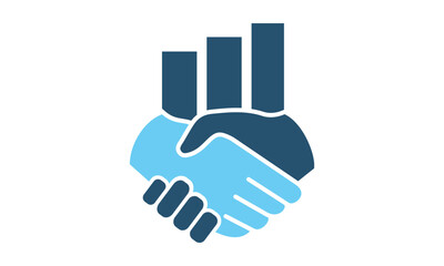 Business handshake icon, outline vector sign, linear style pictogram isolated on white. Agreement, Shaking hands symbol, logo illustration