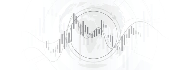 Stock market chart. financial graph line business on white background design.